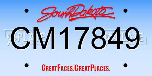 CM17849 South Dakota License Plate