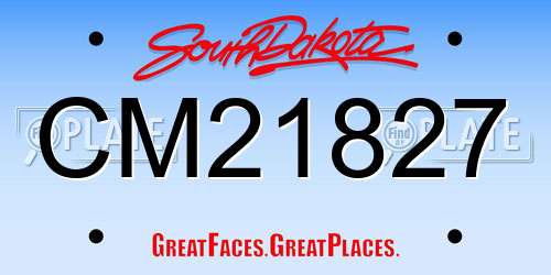CM21827 South Dakota License Plate