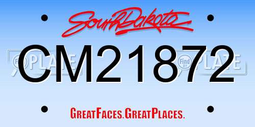 CM21872 South Dakota License Plate