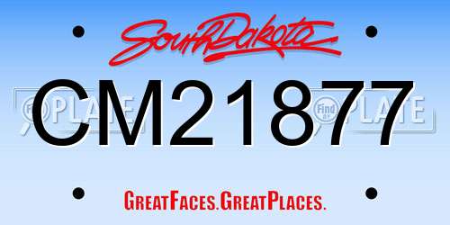 CM21877 South Dakota License Plate