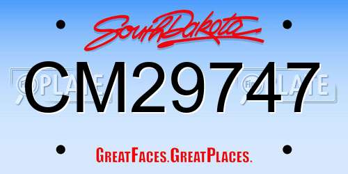 CM29747 South Dakota License Plate
