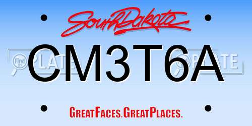 CM3T6A South Dakota License Plate