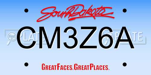 CM3Z6A South Dakota License Plate