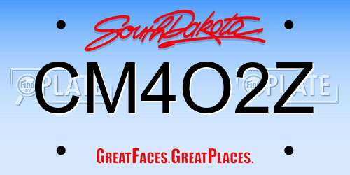 CM4O2Z South Dakota License Plate