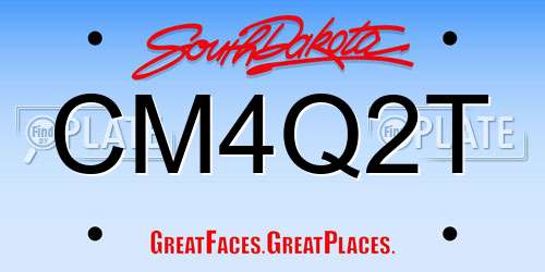 CM4Q2T South Dakota License Plate