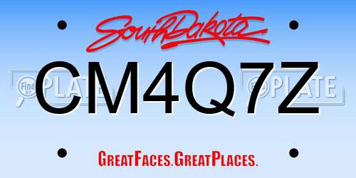 CM4Q7Z South Dakota License Plate