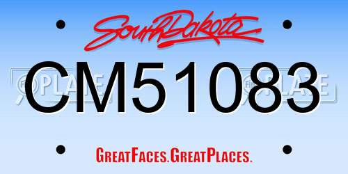 CM51083 South Dakota License Plate