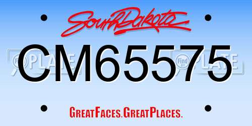 CM65575 South Dakota License Plate