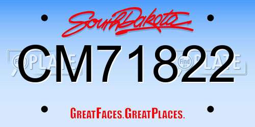 CM71822 South Dakota License Plate