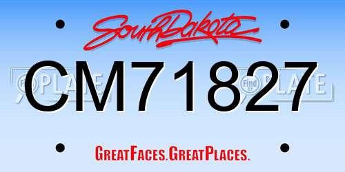 CM71827 South Dakota License Plate