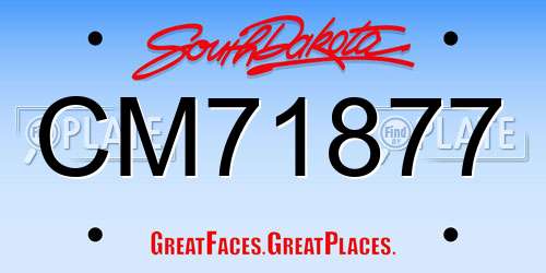 CM71877 South Dakota License Plate