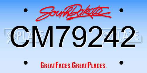 CM79242 South Dakota License Plate