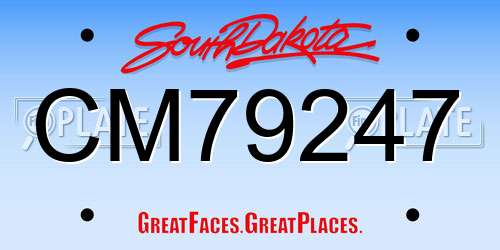 CM79247 South Dakota License Plate