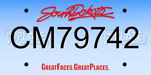 CM79742 South Dakota License Plate