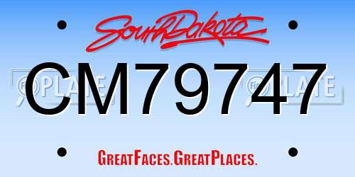 CM79747 South Dakota License Plate