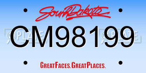 CM98199 South Dakota License Plate