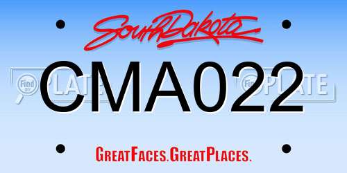 CMA022 South Dakota License Plate