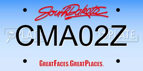 CMA02Z South Dakota License Plate