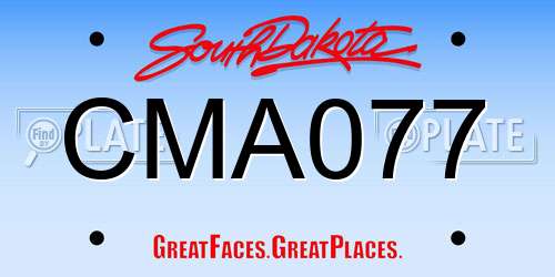 CMA077 South Dakota License Plate