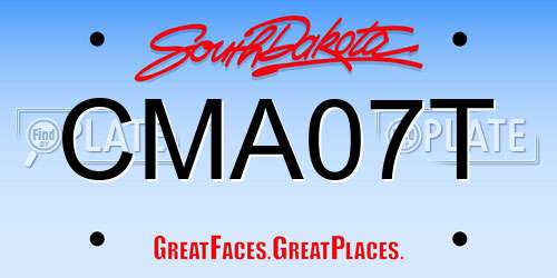 CMA07T South Dakota License Plate