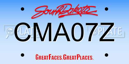 CMA07Z South Dakota License Plate