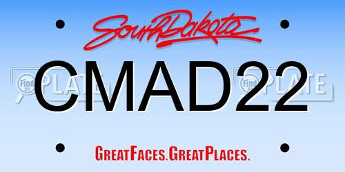 CMAD22 South Dakota License Plate