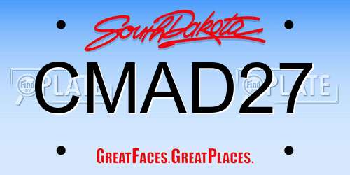 CMAD27 South Dakota License Plate