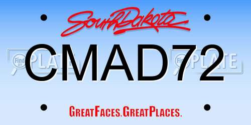 CMAD72 South Dakota License Plate