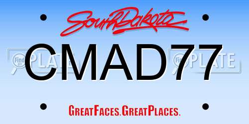 CMAD77 South Dakota License Plate