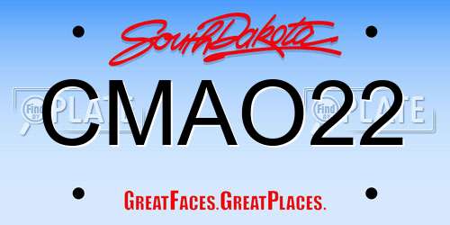 CMAO22 South Dakota License Plate