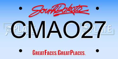 CMAO27 South Dakota License Plate