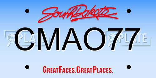 CMAO77 South Dakota License Plate