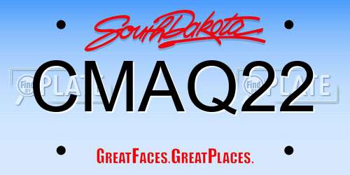 CMAQ22 South Dakota License Plate