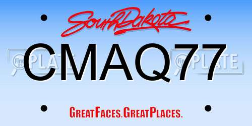 CMAQ77 South Dakota License Plate