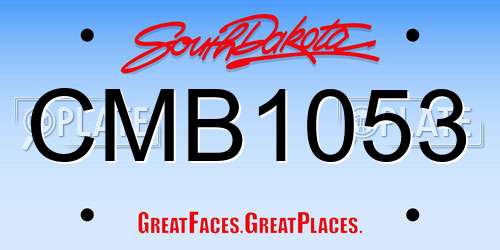 CMB1053 South Dakota License Plate