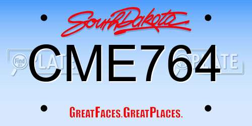 CME764 South Dakota License Plate