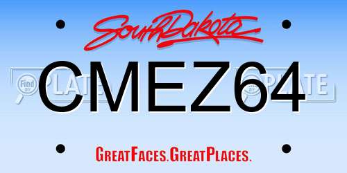 CMEZ64 South Dakota License Plate