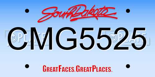 CMG5525 South Dakota License Plate