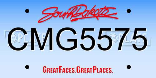 CMG5575 South Dakota License Plate