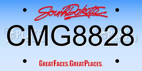 CMG8828 South Dakota License Plate