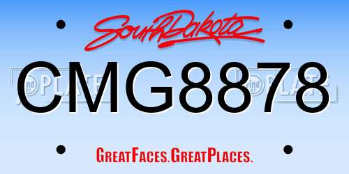 CMG8878 South Dakota License Plate