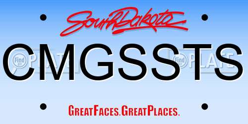 CMGSSTS South Dakota License Plate