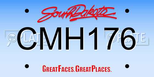 CMH176 South Dakota License Plate
