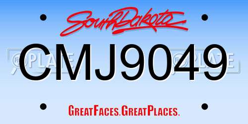 CMJ9049 South Dakota License Plate