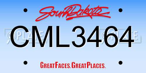 CML3464 South Dakota License Plate