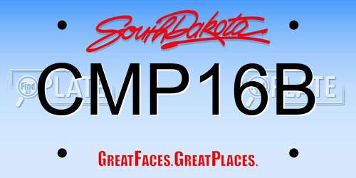 CMP16B South Dakota License Plate