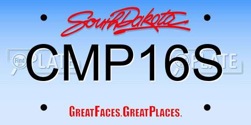 CMP16S South Dakota License Plate