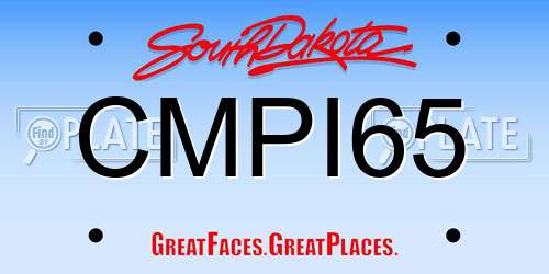 CMPI65 South Dakota License Plate