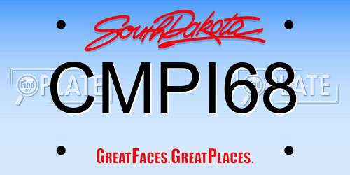 CMPI68 South Dakota License Plate