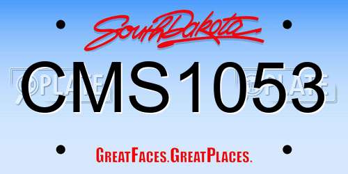 CMS1053 South Dakota License Plate